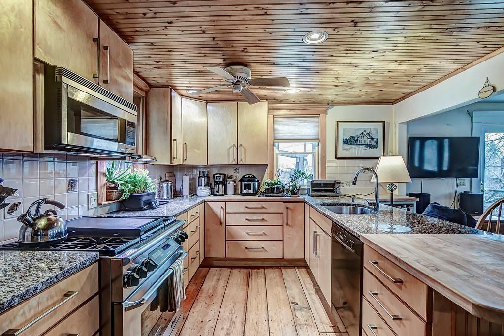 110 Naskeag Point Road Brooklin, ME 04616 - Photo 3 of 34 Kitchen with granite and woodblock...