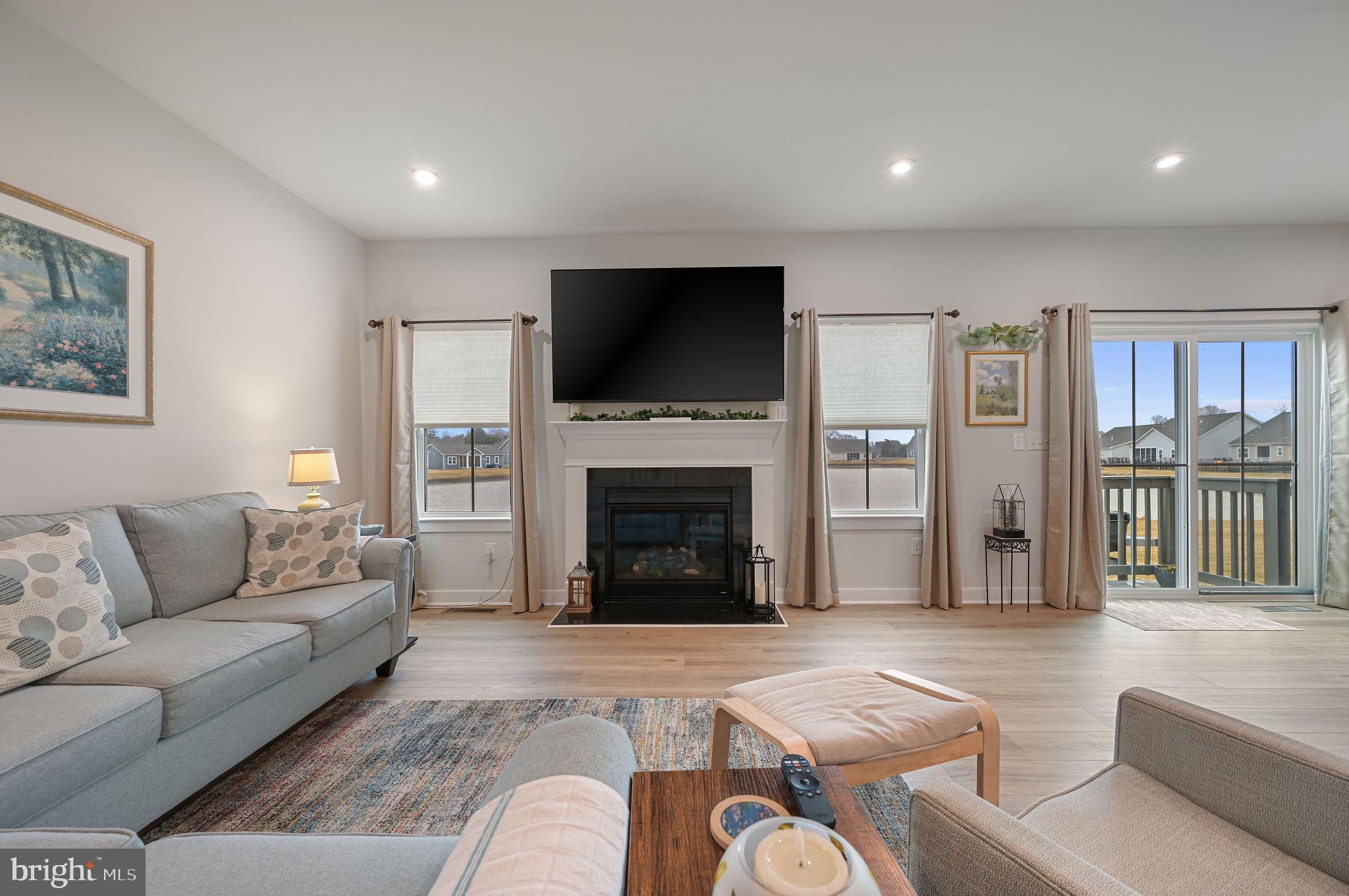 30366 Indigo Way Georgetown, DE 19947 - Photo 11 of 37 a living room with fireplace furniture and a flat screen tv