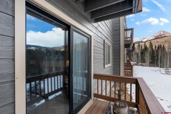 a view of balcony with a swing