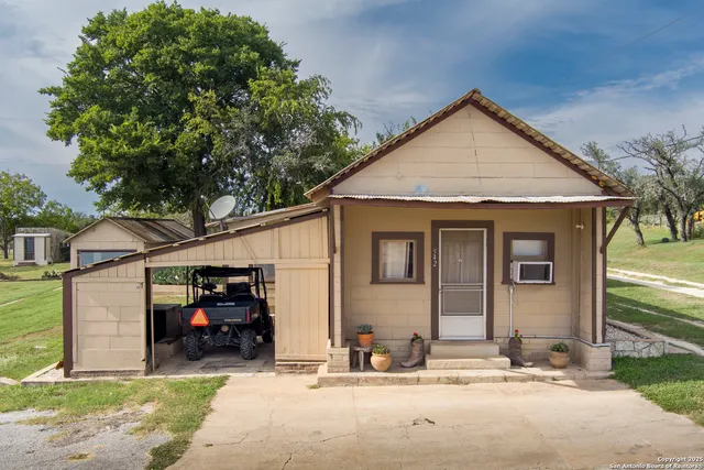 a view of a house with a patio