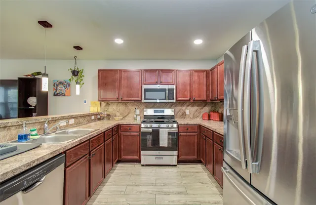 a living room with furniture