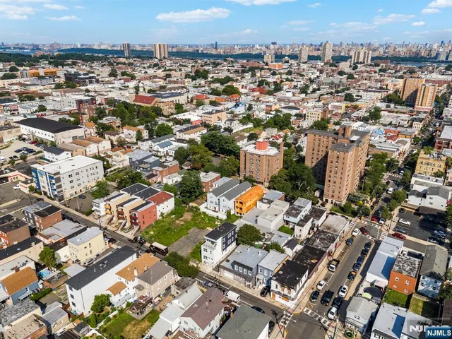 an aerial view of a city