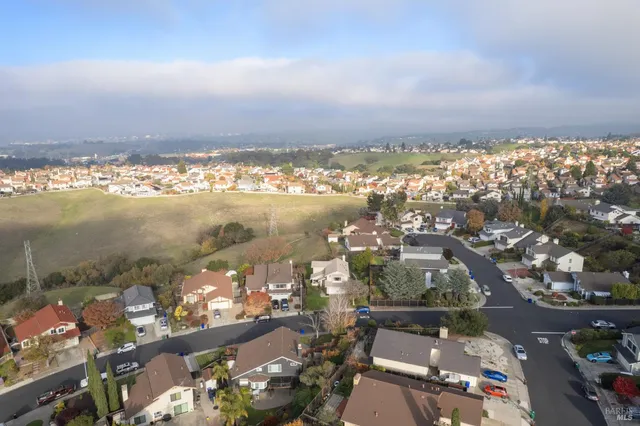 an aerial view of a city