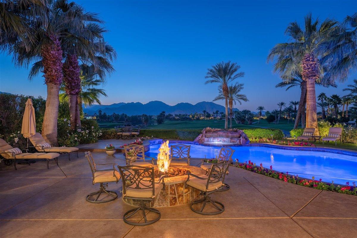 58445 Carmona La Quinta, CA 92253 - Photo 44 of 70 a view of swimming pool with outdoor seating and yard
