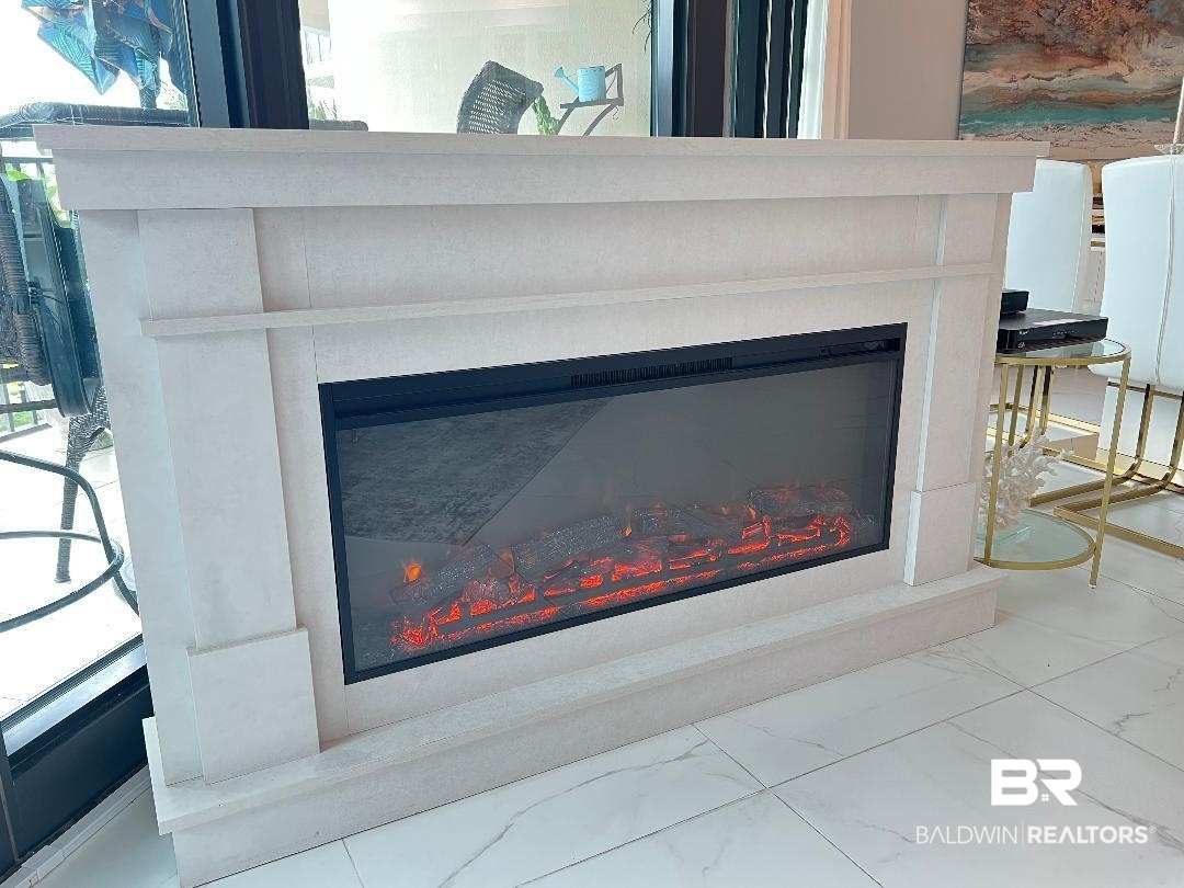 27580 Canal Road, Unit 1210 Orange Beach, AL 36561 - Photo 9 of 28 Detailed view of a glass covered fireplace