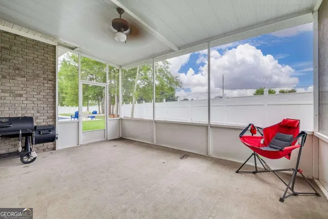 a view of swimming pool with a garden