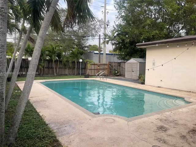 an outdoor view of swimming pool