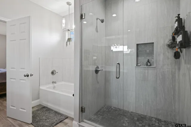 a bathroom with a shower