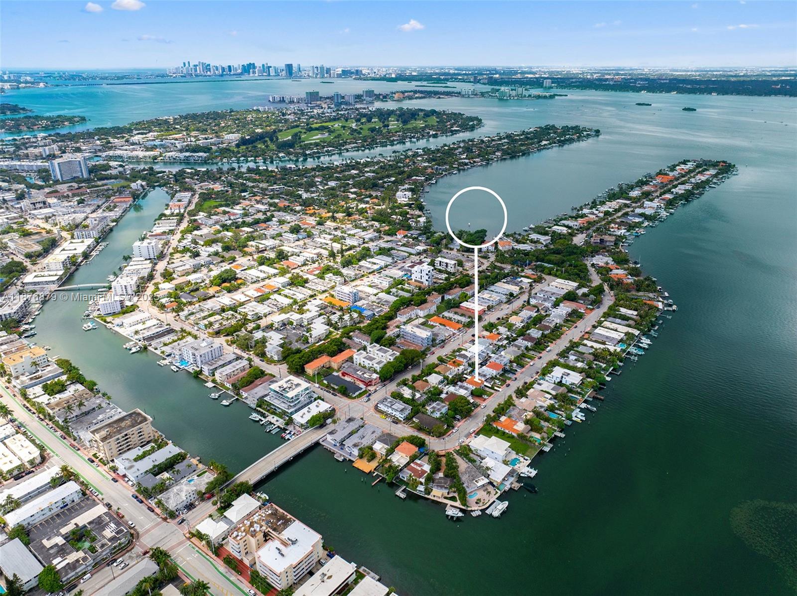 642 86th Street Miami Beach, FL 33141 - Photo 17 of 48 an aerial view of a house with a lake view