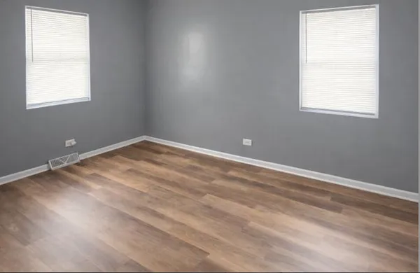 an empty room with a window