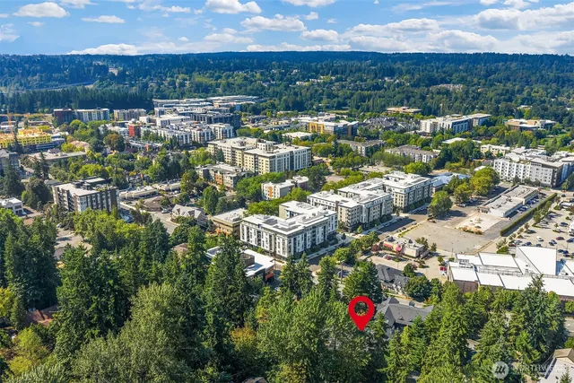 a view of a building with trees
