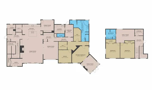 a living room with fireplace furniture and a view of kitchen