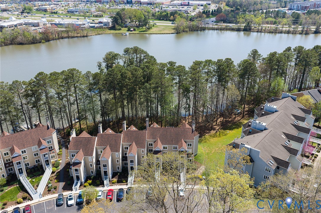 102 Water Pointe Court Midlothian, VA 23112 - Photo 32 of 35 an aerial view of residential houses with outdoor space and lake view