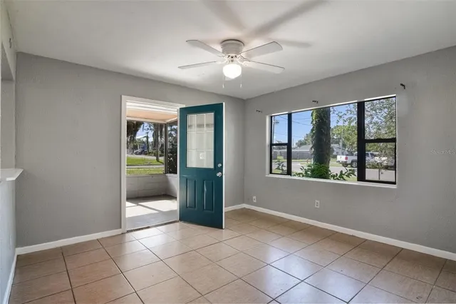 a view of an entryway with a window