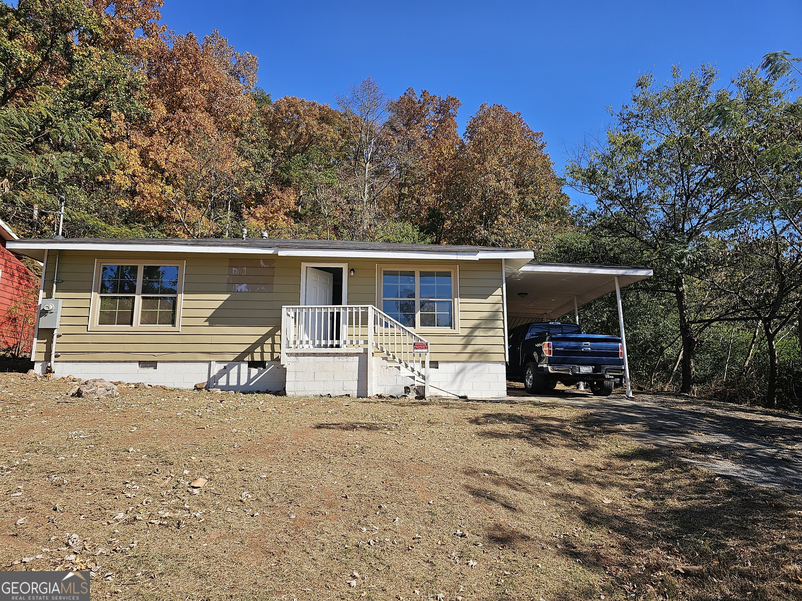 a view of a house with a patio