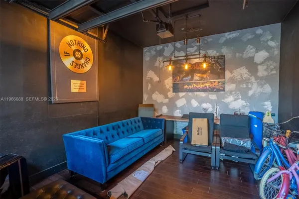 a room with furniture and a window