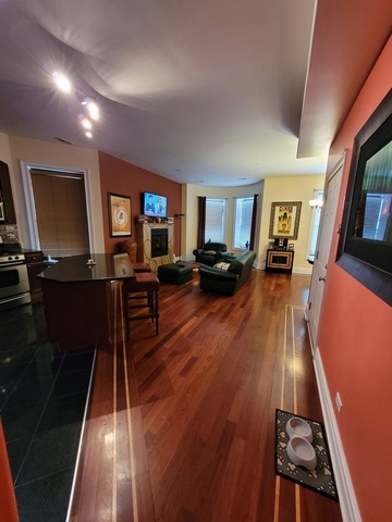 4546 South Indiana Avenue, Unit 2N Chicago, IL 60653 - Photo 2 of 16 a living room with furniture and a flat screen tv