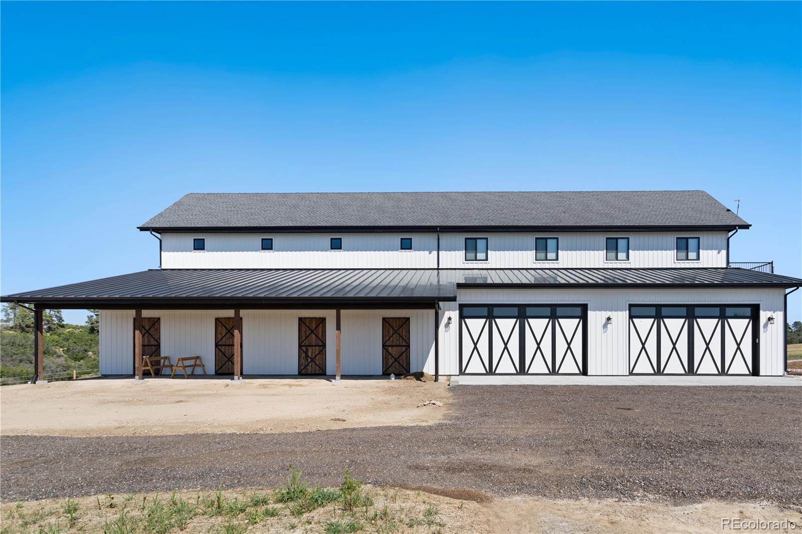 Lot 4 Wildstone Ranch Elbert, CO 80106 - Photo 32 of 42 a front view of a building with a garden and entryway