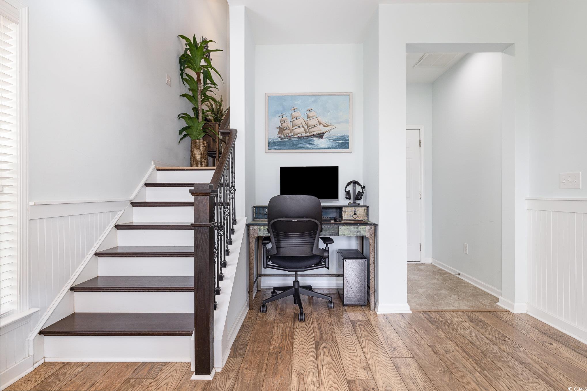 136 Splendor Circle Murrells Inlet, SC 29576 - Photo 3 of 30 Home office featuring wood finished floors and wainscoting