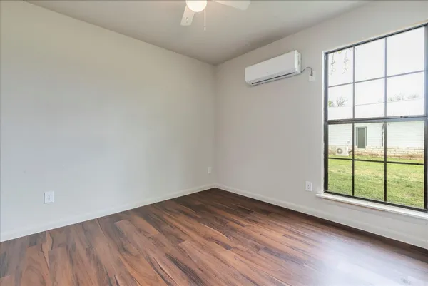 an empty room with a window