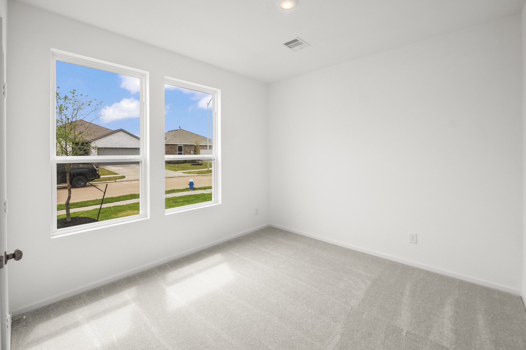 an empty room with a window