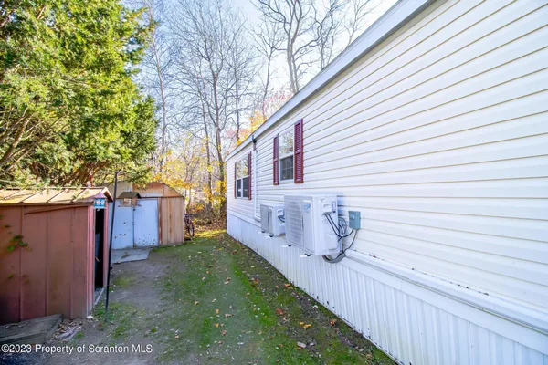 a view of a house with a small yard and a large tree