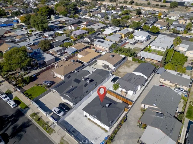 an aerial view of a city