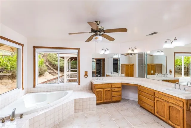 a front view of a house with patio