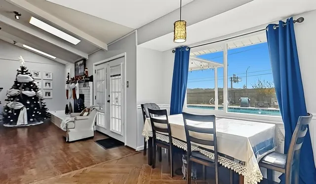 a view of a hallway with workspace