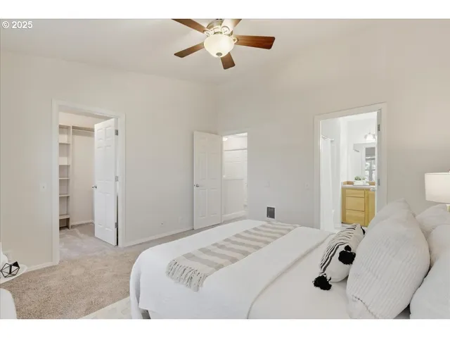 a view of a small space with racks on the wall