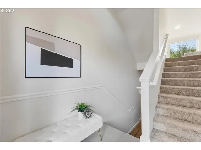 a balcony view with a garden