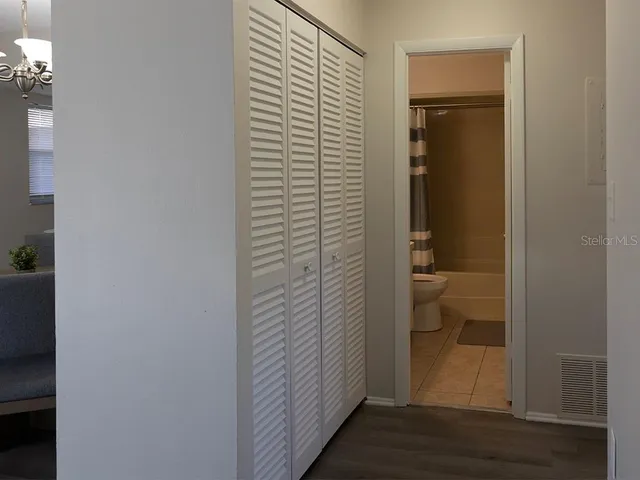 a view of bathroom with a shower