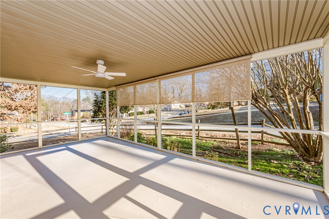 6048 Gainford Road Richmond, VA 23234 - Photo 39 of 83 Unfurnished sunroom with a ceiling fan