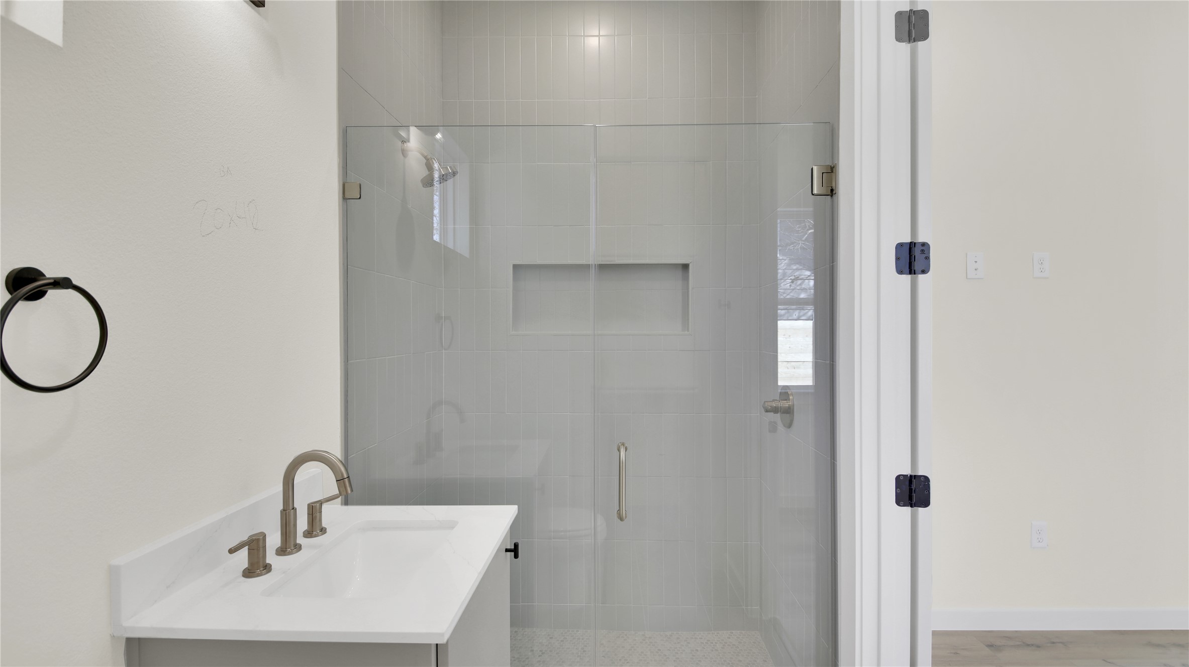 6802 Montana Street, Unit 1 Austin, TX 78741 - Photo 10 of 20 Full bathroom with vanity and a walk in shower