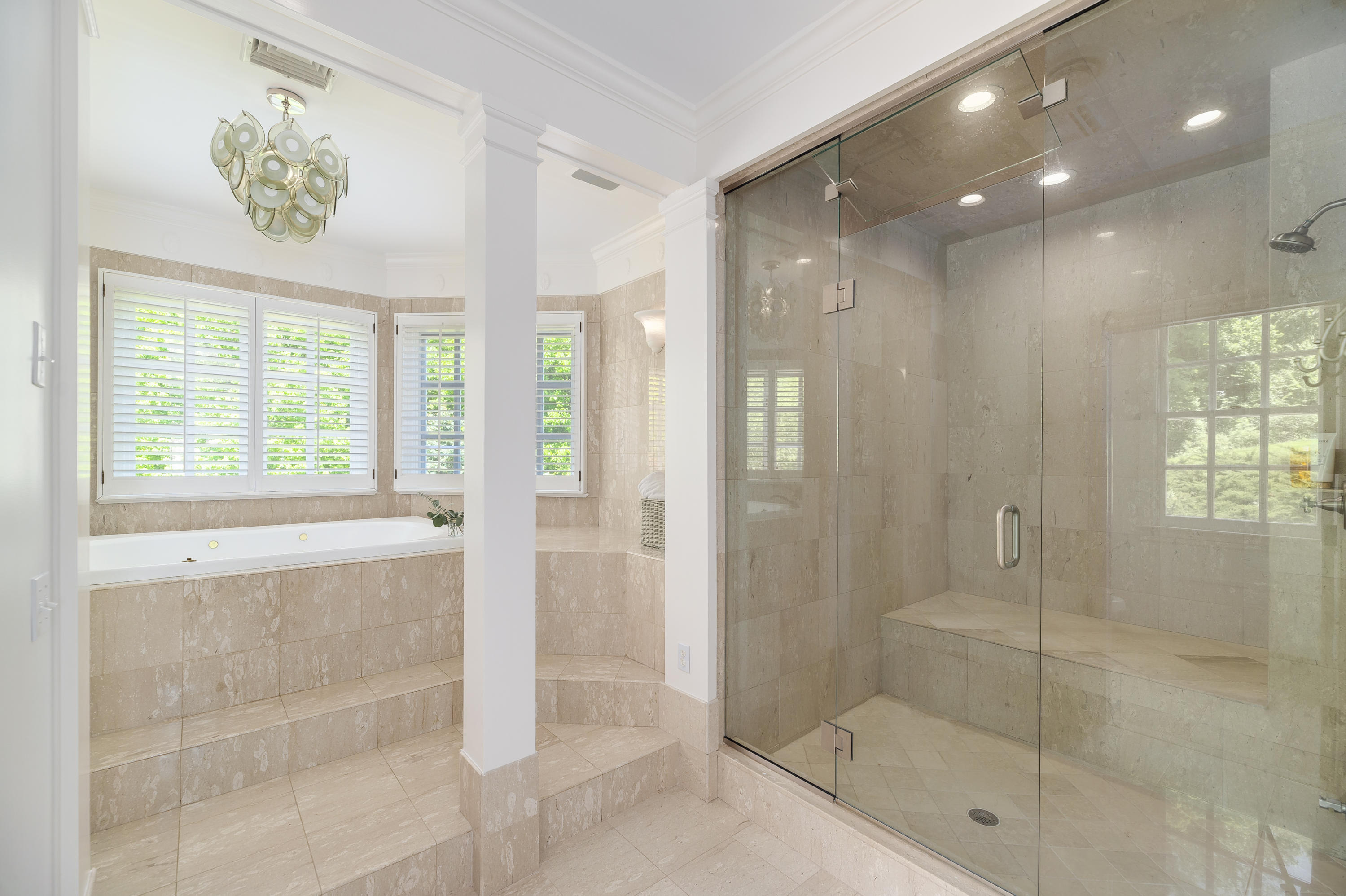 465 North Wilton Road New Canaan, CT 06840 - Photo 22 of 64 a bathroom with a glass shower door