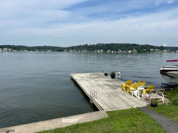 a view of a lake with outdoor space