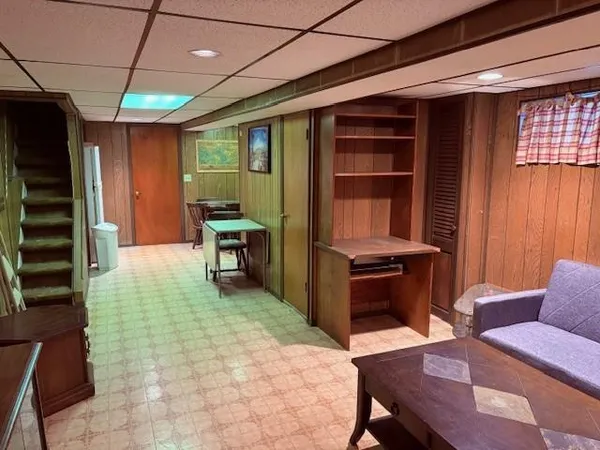 a room with furniture