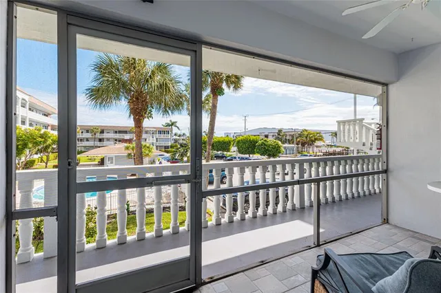 a view of a city from a balcony