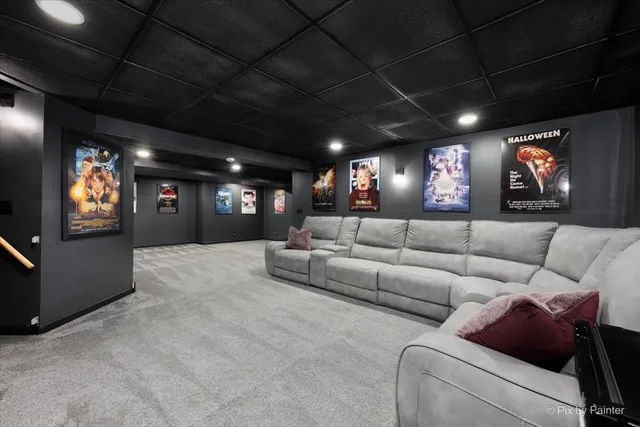 a view of an empty room and a window