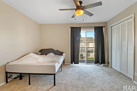 a workspace with furniture and window