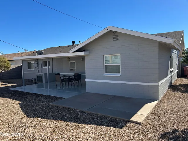 a view of a house with patio
