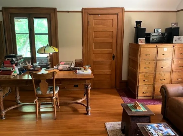 a room with furniture and window