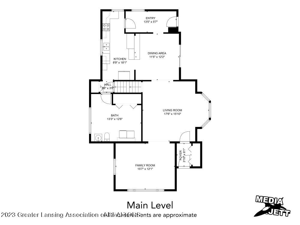 16164 Turner Road Lansing, MI 48906 - Photo 36 of 39 main level floor plan