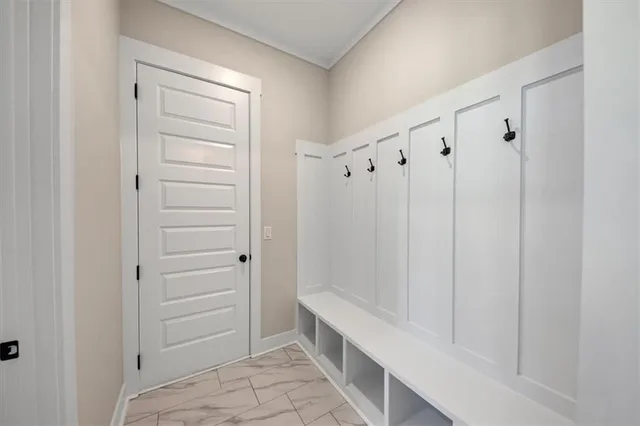 a view of empty room with windows