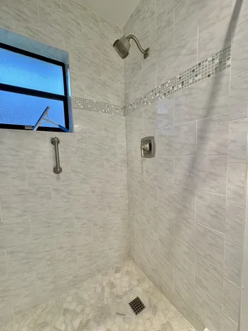 a bathroom with a shower