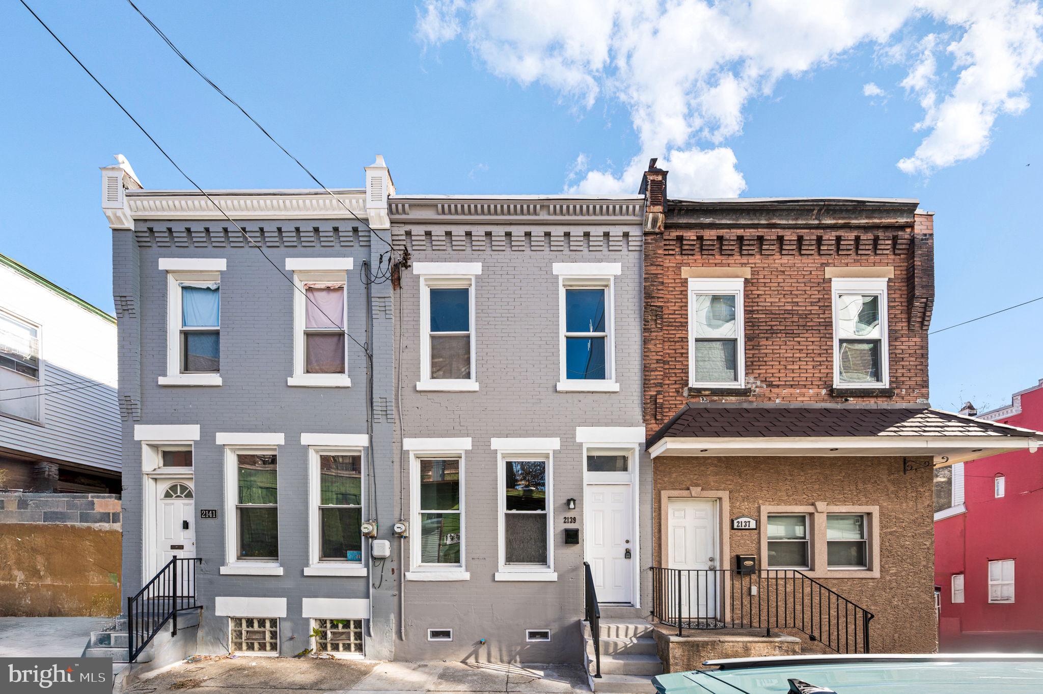 a front view of a building