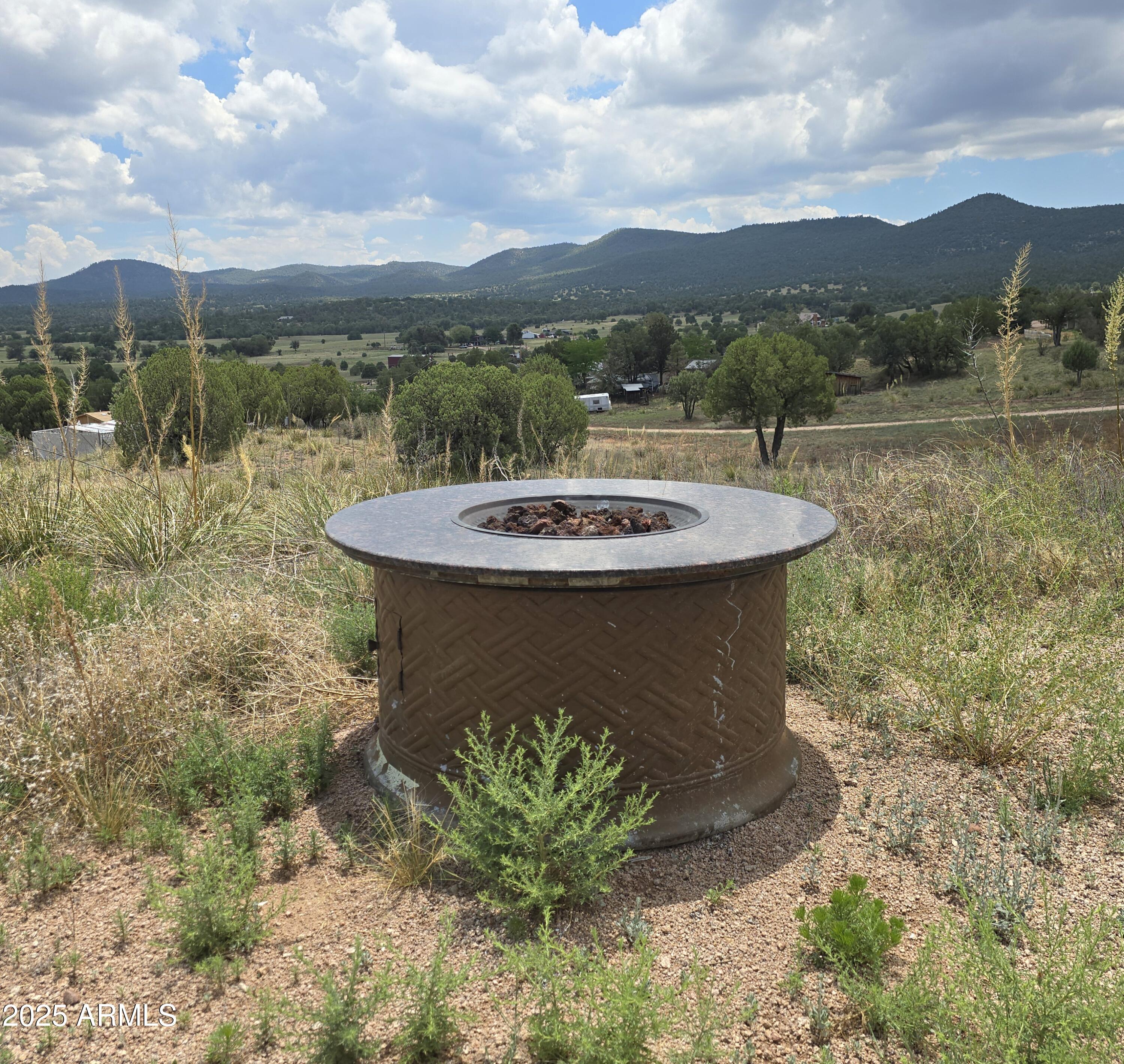 a view of a lake with a mountain