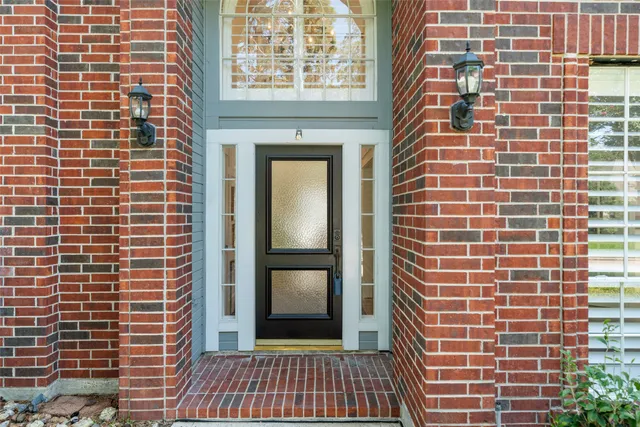 a view of a brick building