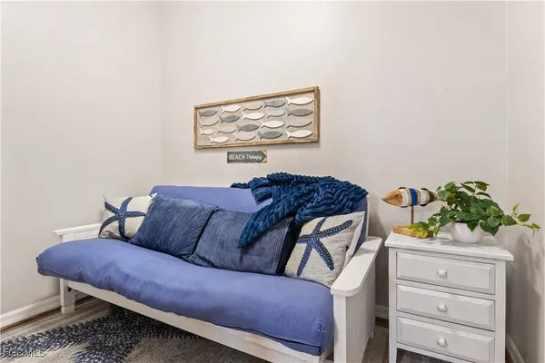 a living room with furniture and a couch