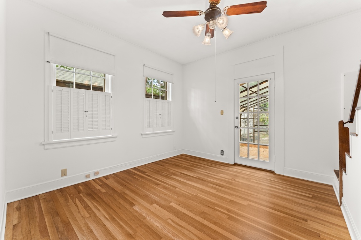 2534 Harris Boulevard Austin, TX 78703 - Photo 16 of 26 a view of empty room with wooden floor and fan